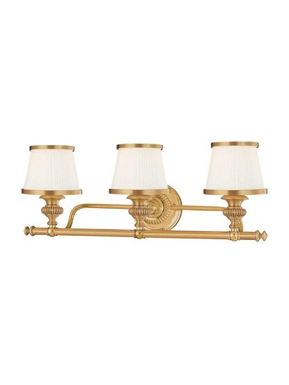 Milton 3-Light Bath Sconce in Flemish Brass.